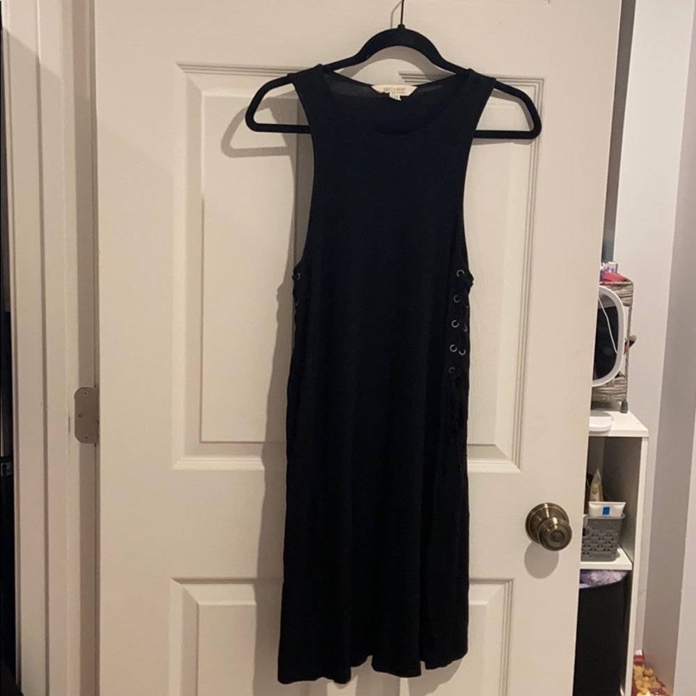 Black tank top tshirt dress.